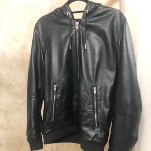 Diesel leather jacket with hood